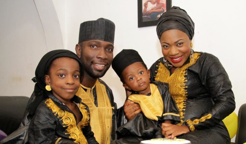 Nigerian couple with their children